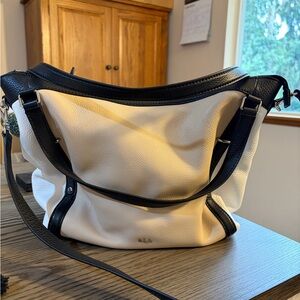 Lauren Ralph Lauren Large Leather Satchel crossbody.